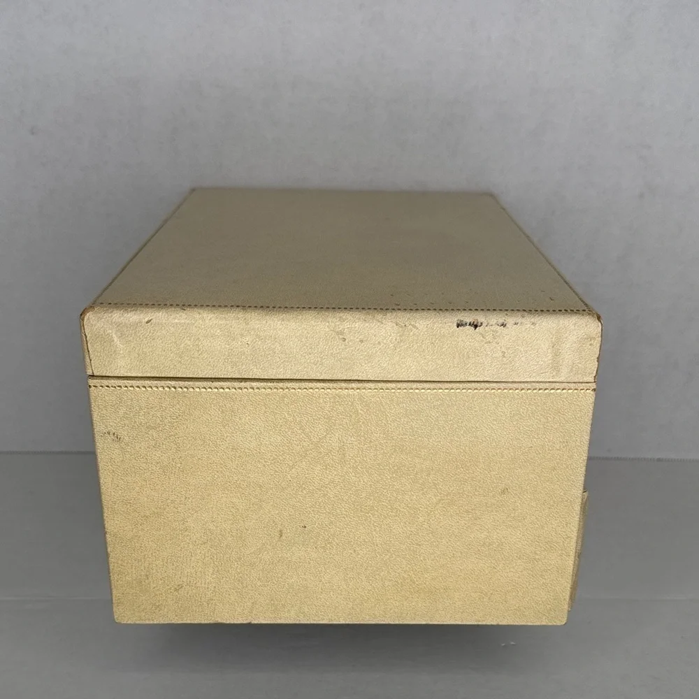 1950s Mele Leatherette Red Lined Jewelry Box With Compartments & Latch (no key)